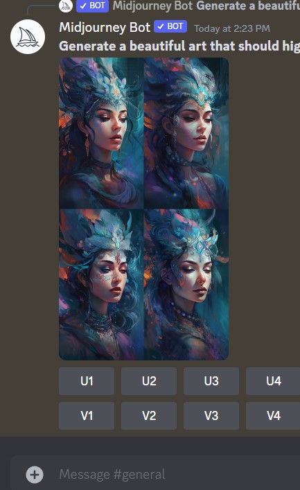 Midjourney Discord Interface